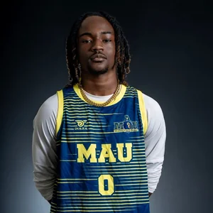 Omar Pigott, MAU Men’s Basketball player wearing jersey number 0