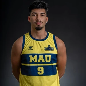 Christian Viera, MAU Men’s Basketball player wearing jersey number 9